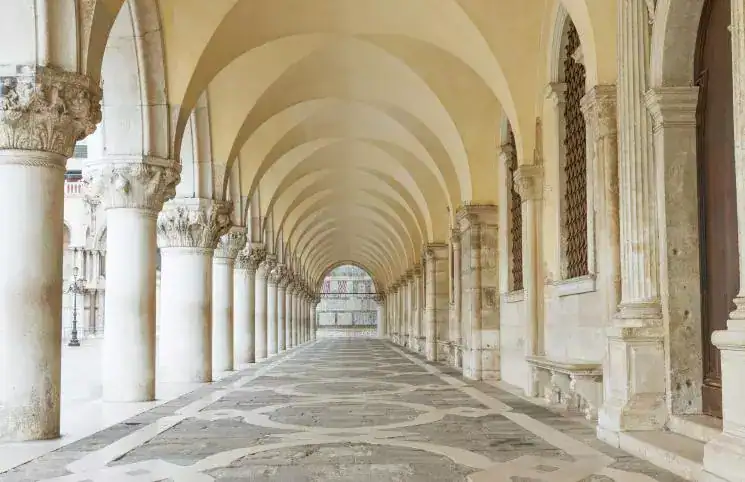Archway beneath the Doge's Palace, Venice, Italy